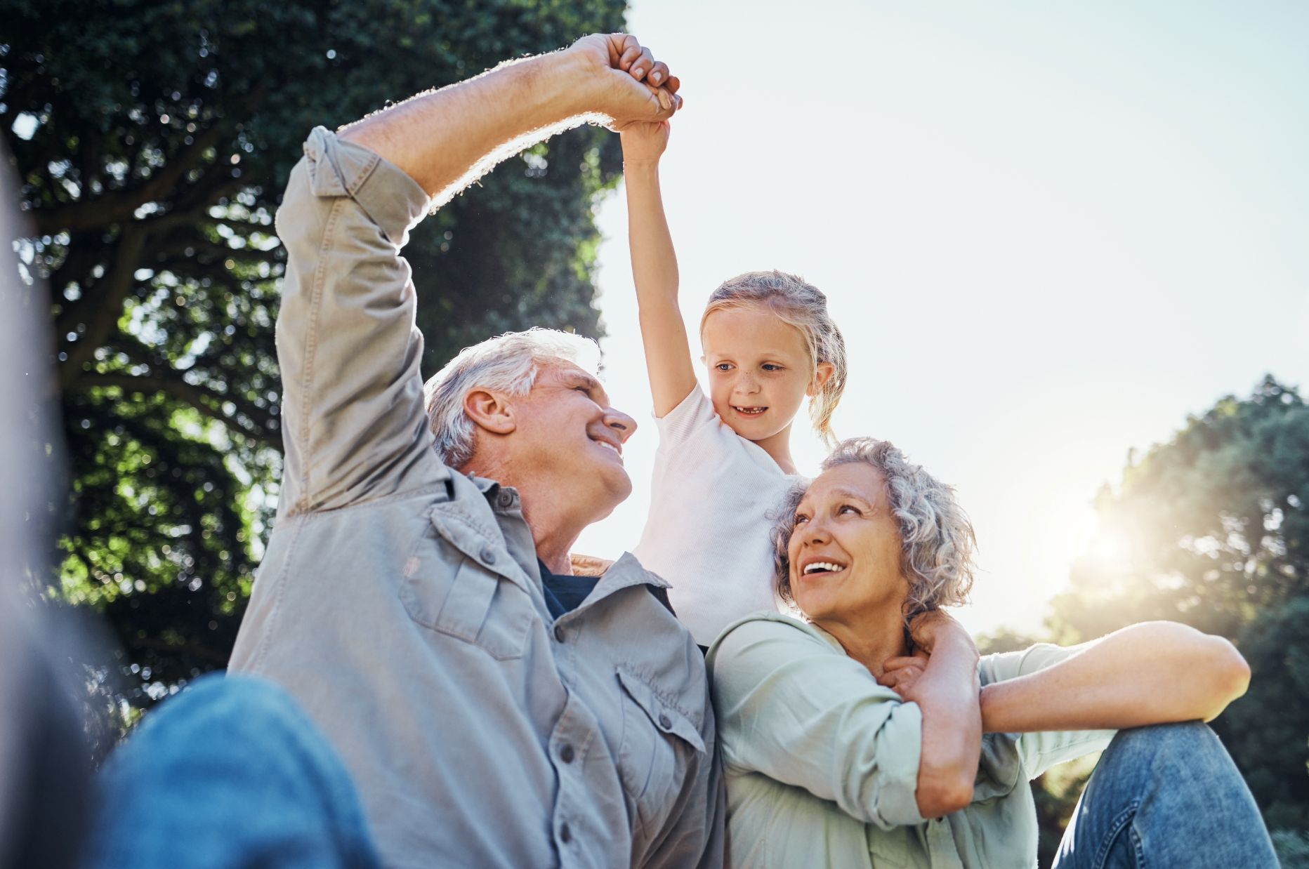 Grandparents playing together
